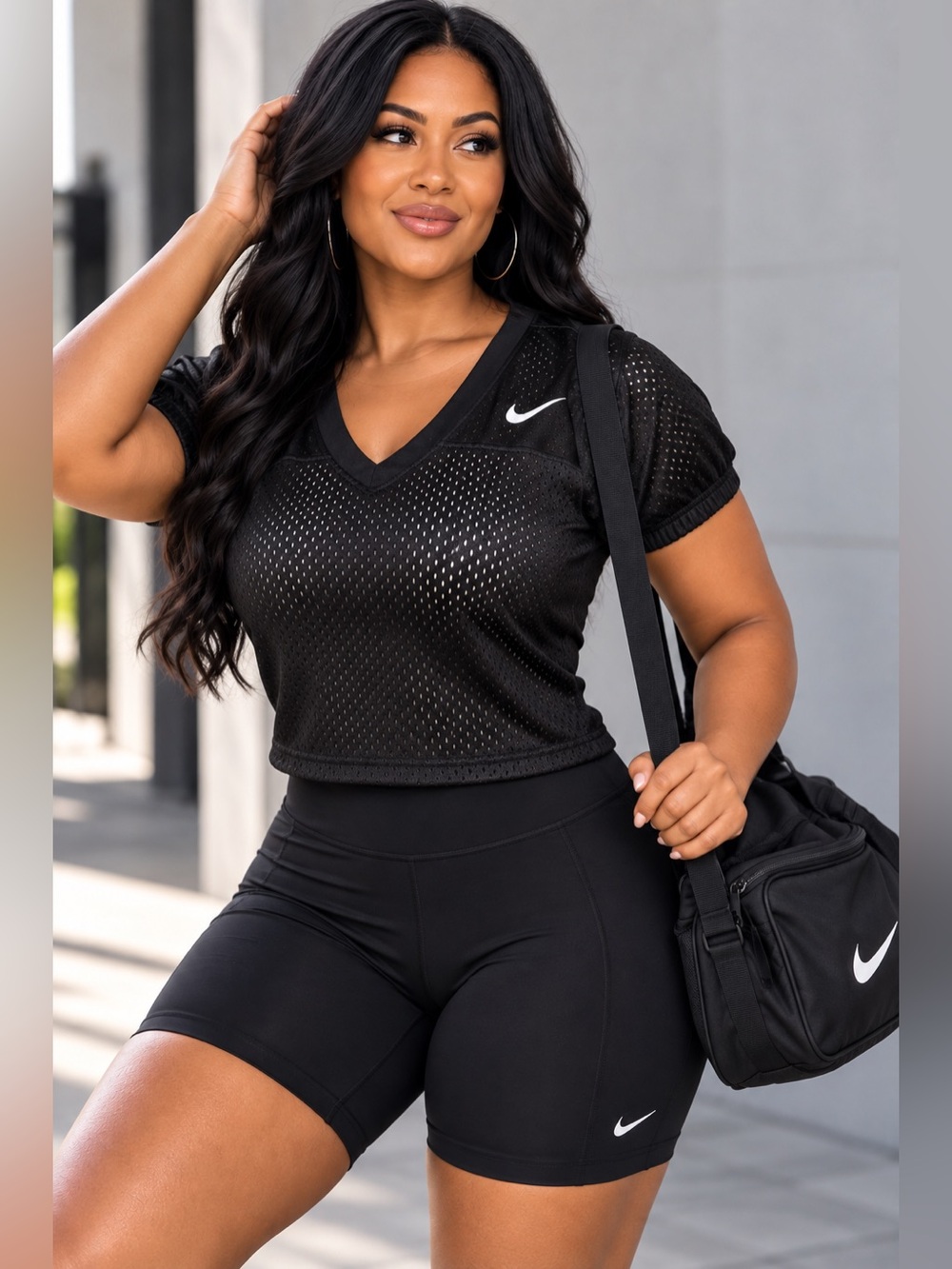 Nike Black Mesh Short Sleeve Athletic Jersey Top Size Small